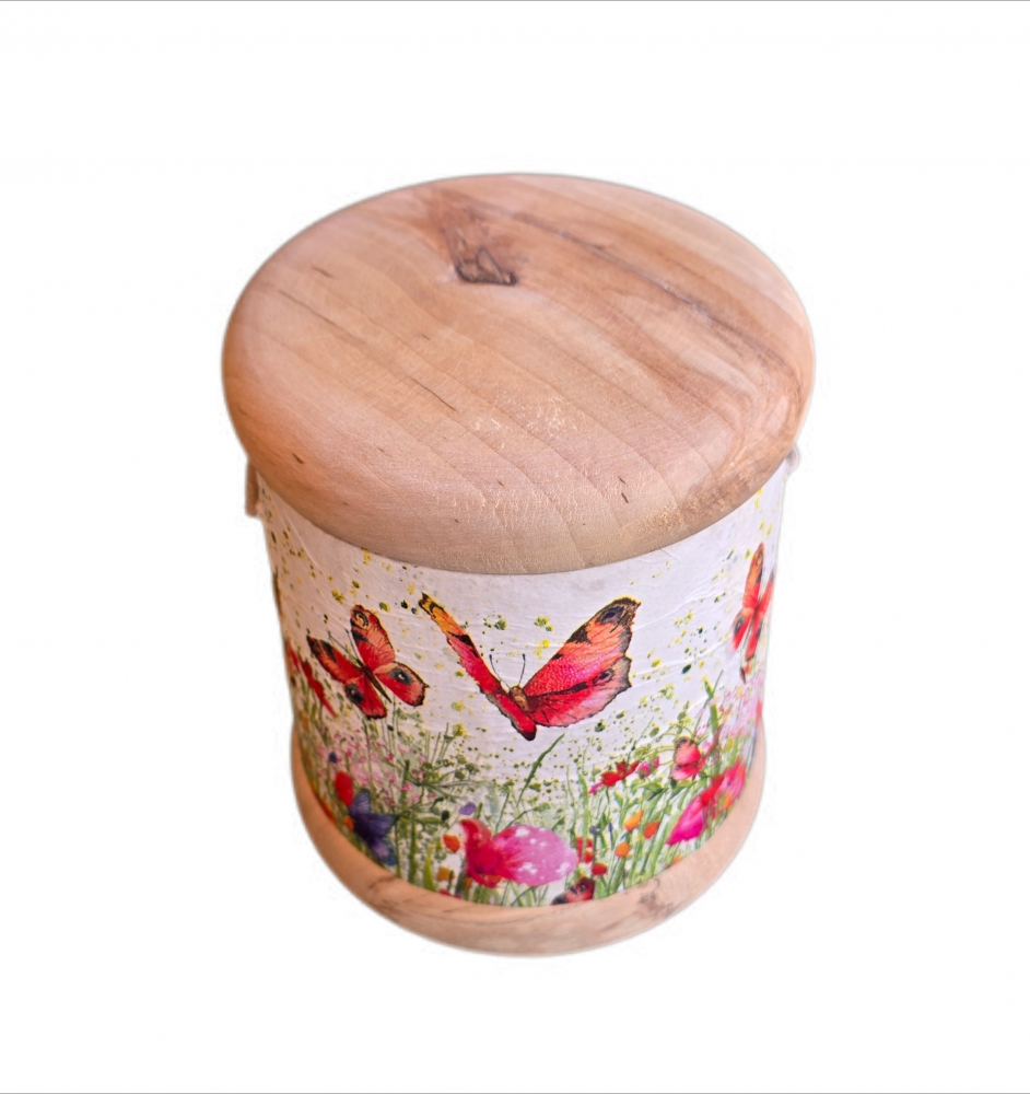 Bild 1 von Papier Urne mit Holz -  s01 - Kleinurne für alle Bestattungsarten