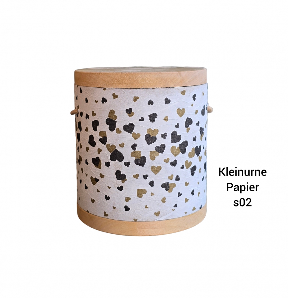 Bild 1 von Papier Urne mit Holz -  s02 - Kleinurne für alle Bestattungsarten