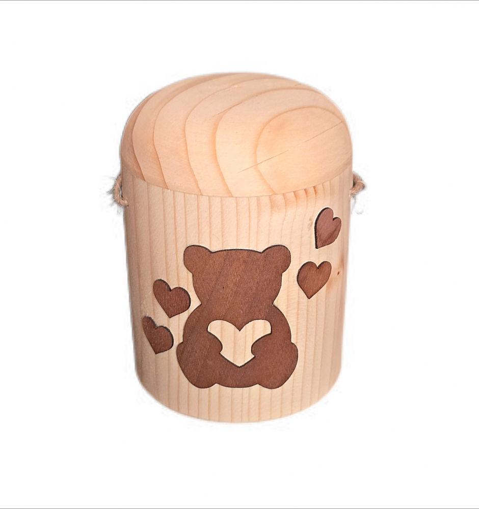 Bild 1 von Naturholz Klein Urne - Tanne s02 - ca.170ml - für alle Bestattungsarten