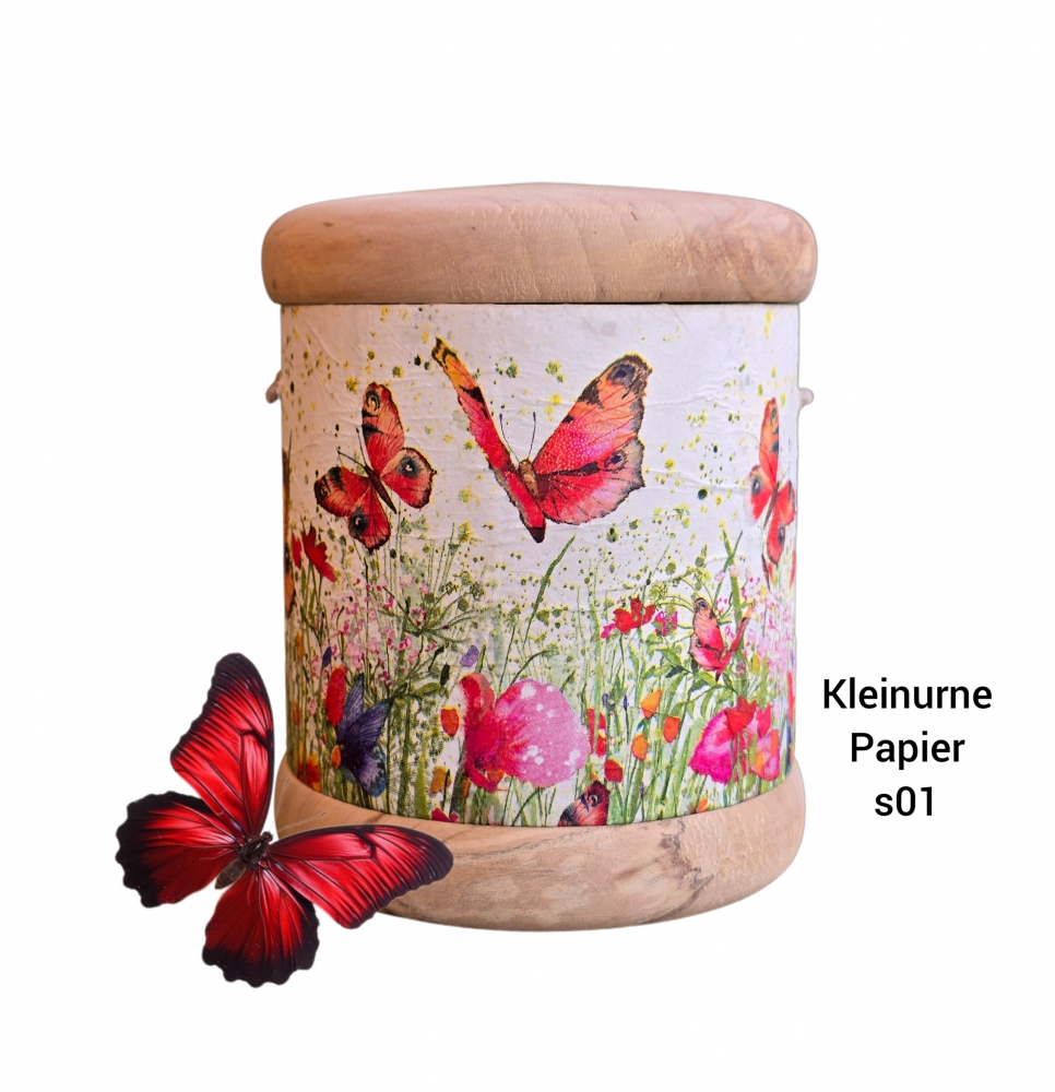 Bild 1 von Papier Urne mit Holz -  s01 - Kleinurne für alle Bestattungsarten