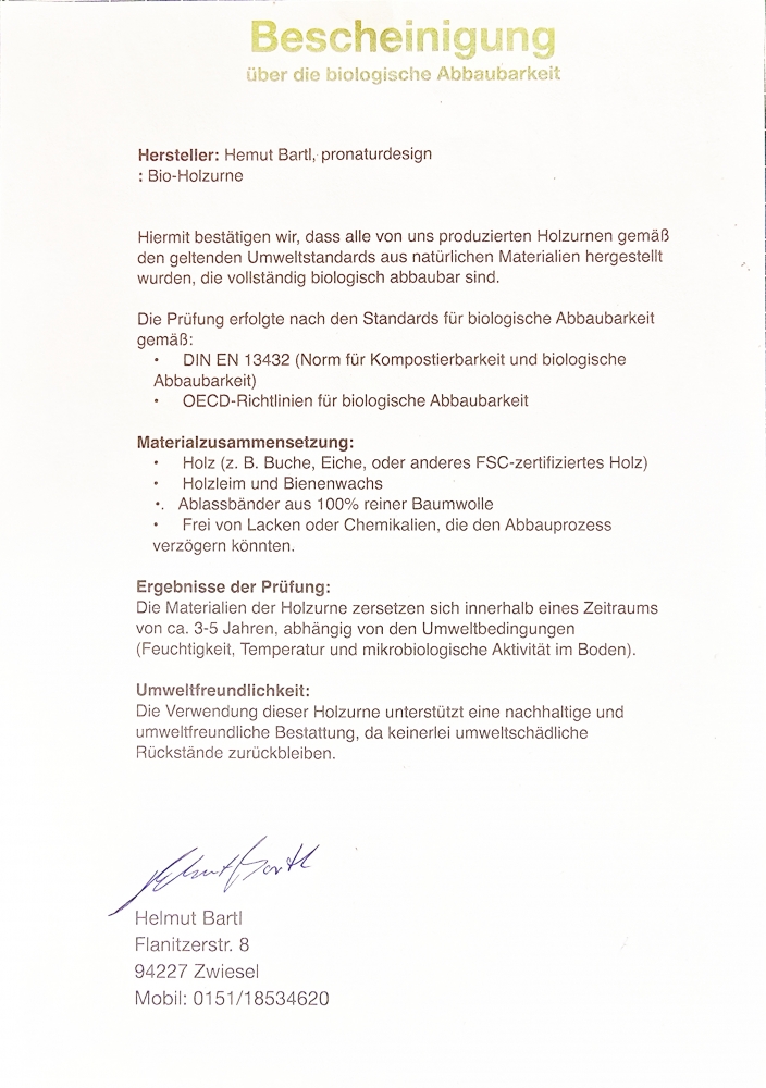 Bild 1 von Naturholz Klein Urne - Tanne s02 - ca.170ml - für alle Bestattungsarten