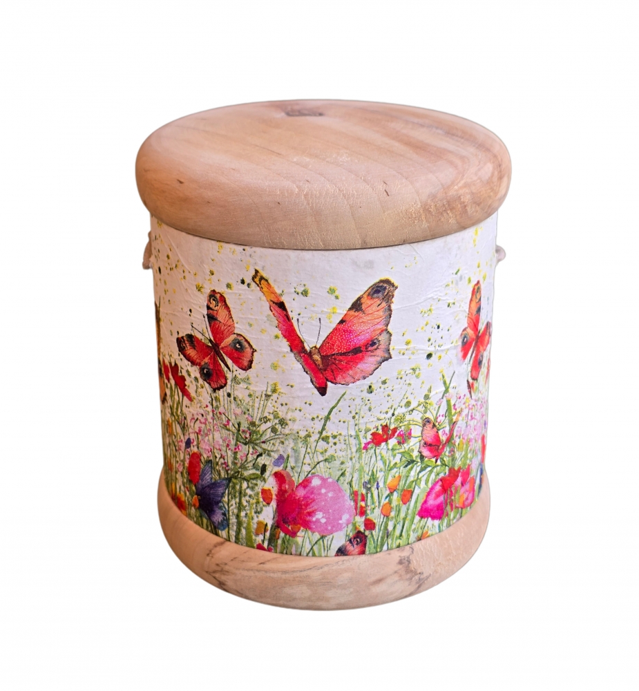 Bild 1 von Papier Urne mit Holz -  s01 - Kleinurne für alle Bestattungsarten