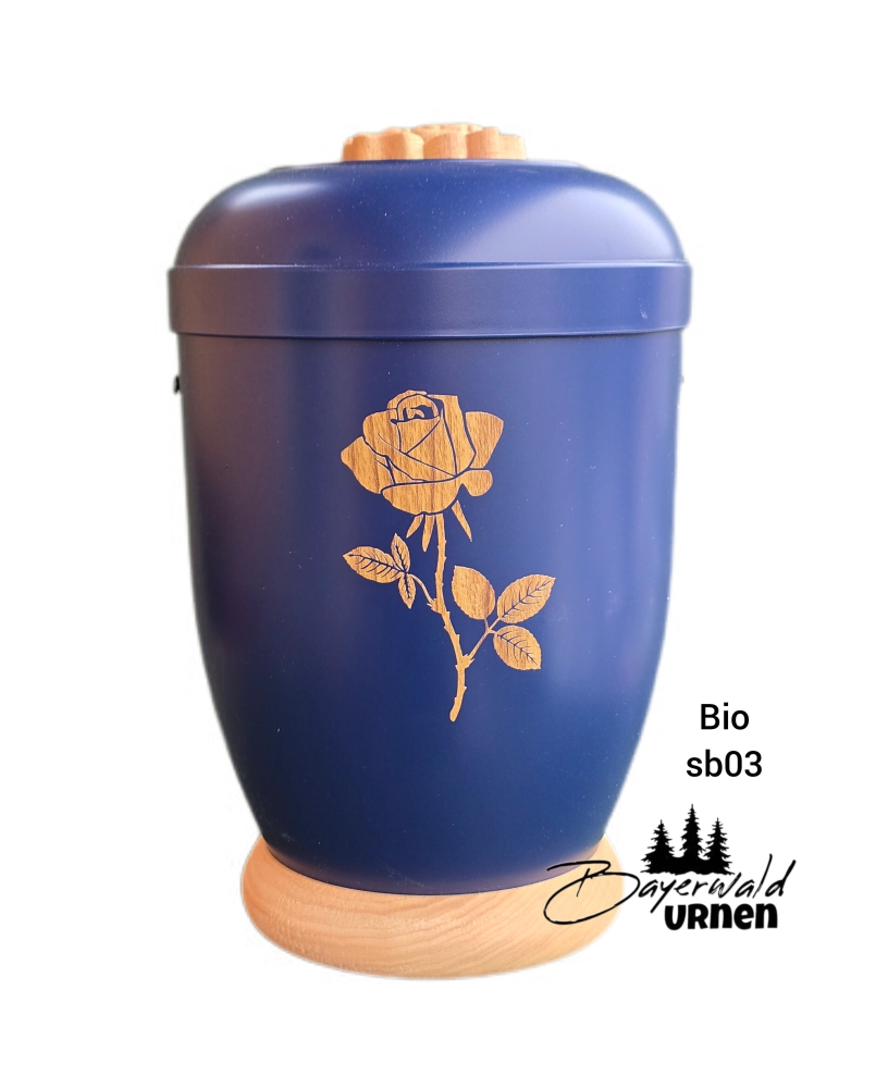 Bild 1 von Naturstoff Urne mit Holz -  sb03 - für alle Bestattungsarten