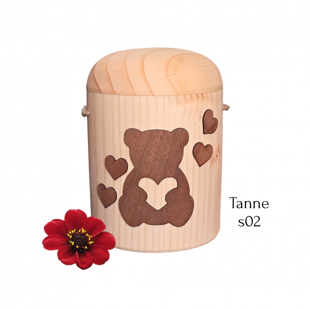 Bild 1 von Naturholz Klein Urne - Tanne s02 - ca.170ml - für alle Bestattungsarten