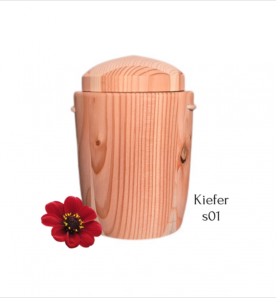 Bild 1 von Naturholz Klein Urne - Kiefer s01 - ca.0,3 L - für alle Bestattungsarten