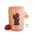 Naturholz Klein Urne - Birke s01 - ca. 1,0 L - für alle Bestattungsarten